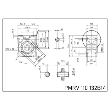 Reduktor PM 110 1/7,5 132 B14